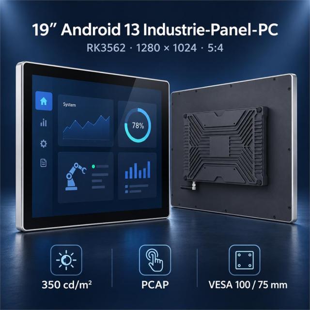 19 Zoll Android 13 Industrie-Panel-PC mit RK3562, PCAP und 1280 × 1024 Pixeln