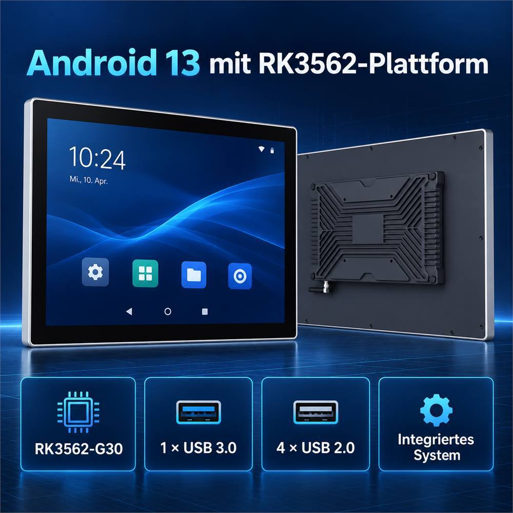 19 Zoll Android Panel-PC mit RK3562-G30, einem USB-3.0- und vier USB-2.0-Anschlüssen