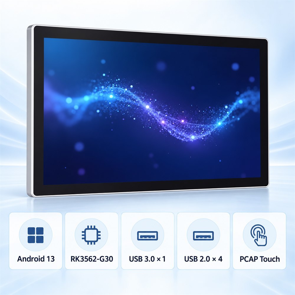 21,5 Zoll Android 13 Industrie-Panel-PC mit Full HD und kapazitivem Touchscreen
