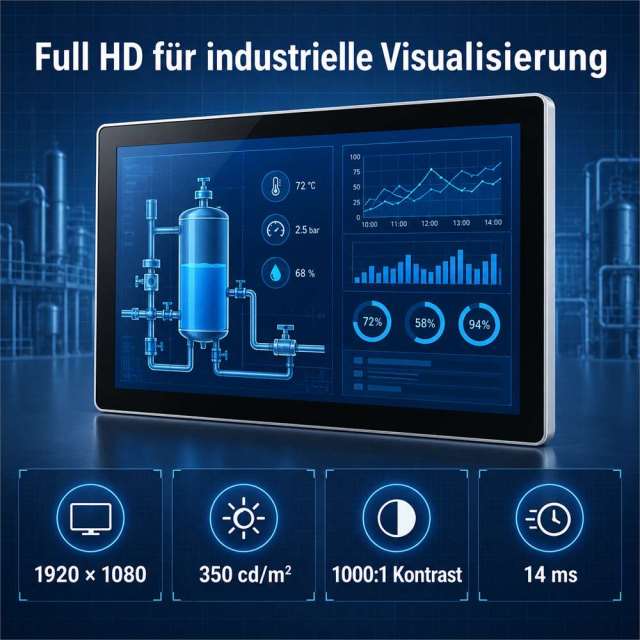 Kapazitiver 21,5 Zoll Touchmonitor mit Anti-Glare-Oberfläche und 3H-Härte