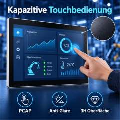 21,5 Zoll Full-HD-Touchmonitor mit 1920 × 1080, 350 cd/m², 1000:1 Kontrast und 14 ms