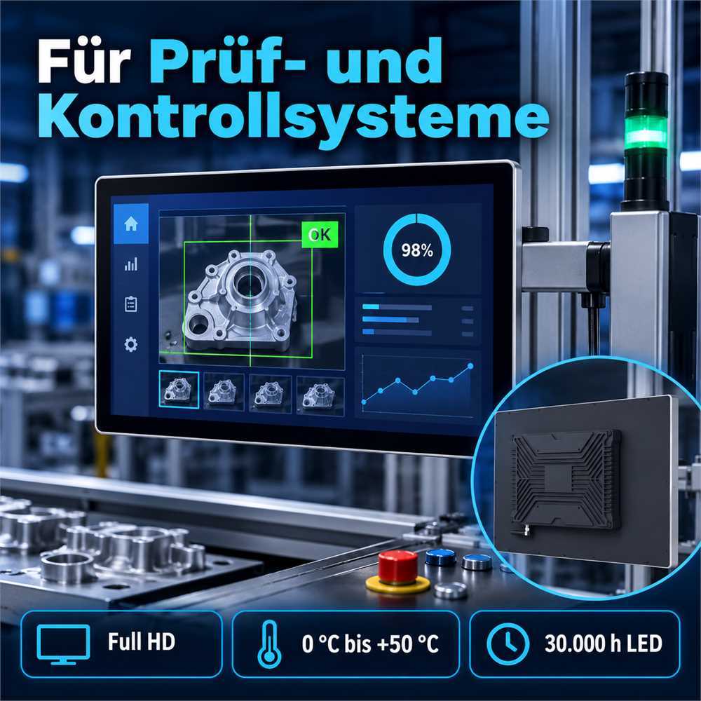 21,5 Zoll Industrie-Touchmonitor für Prüf- und Kontrollsysteme mit Full HD