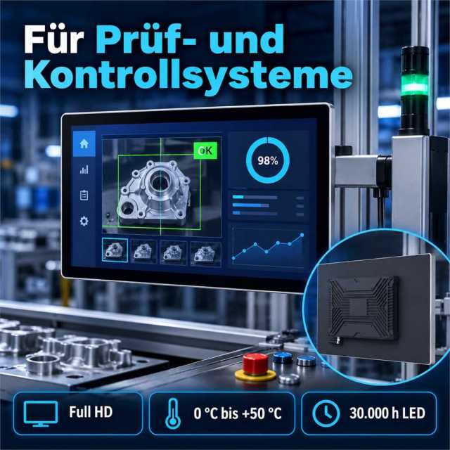 21,5 Zoll Industrie-Touchmonitor für Prüf- und Kontrollsysteme mit Full HD