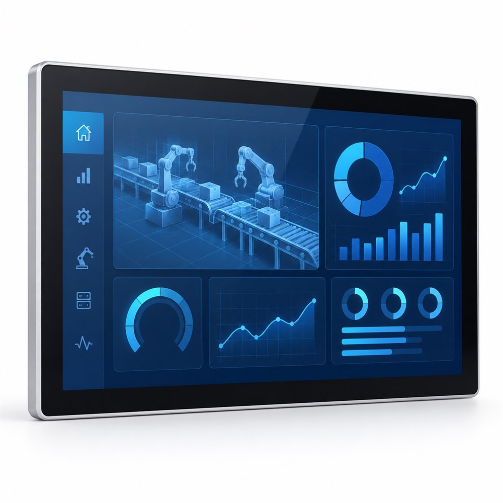 23,8 Zoll Android 13 Industrie-Panel-PC mit Full HD und kapazitivem Touchscreen