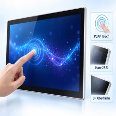 Kapazitiver 23,8 Zoll Touchmonitor mit 25 Prozent Haze und 3H-Oberfläche