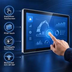 15,6 Zoll PCAP-Touchmonitor mit entspiegelter Oberfläche und weitem Betrachtungswinkel