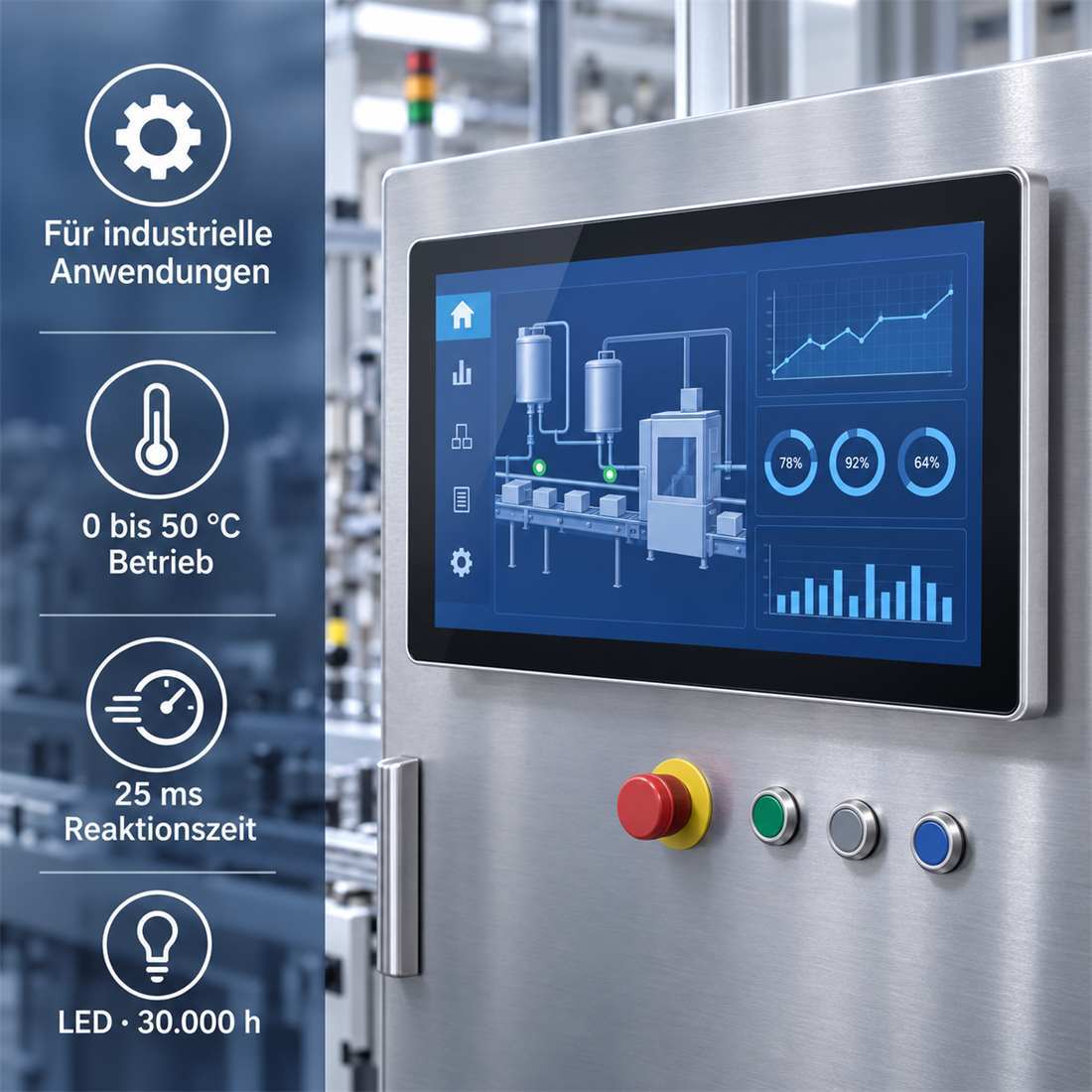 15,6 Zoll Touchmonitor für industrielle HMI-Systeme und Maschinensteuerungen