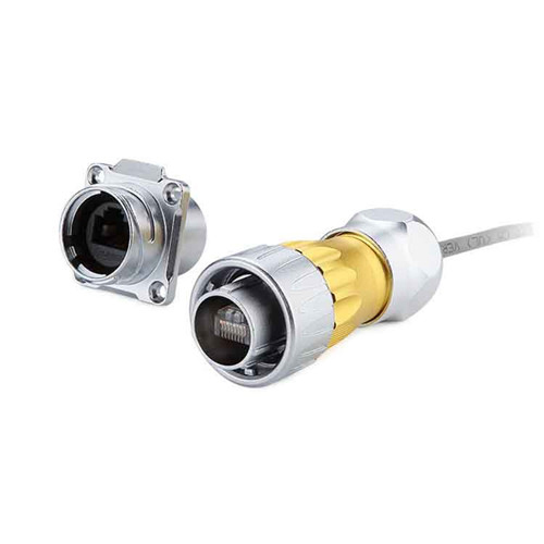 RJ45 Panel Mount Connector Ethernet Snaps Waterproof Connector