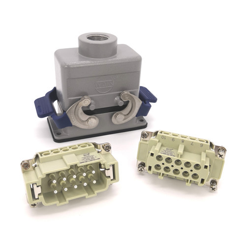 HE 10 pin heavy duty wire connectors male female cable connector with cap