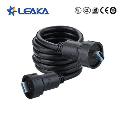 Waterproof USB 3.0 panel mount connector