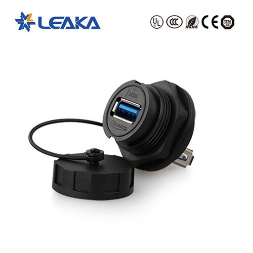 Waterproof USB 3.0 panel mount connector