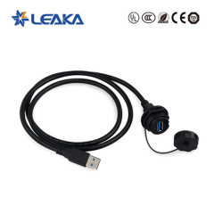 Waterproof USB 3.0 panel mount connector