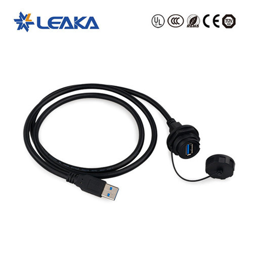 Waterproof USB 3.0 panel mount connector