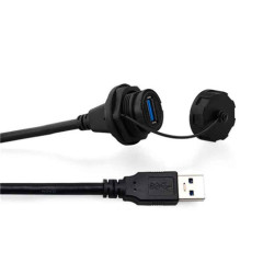 Waterproof USB 3.0 panel mount connector