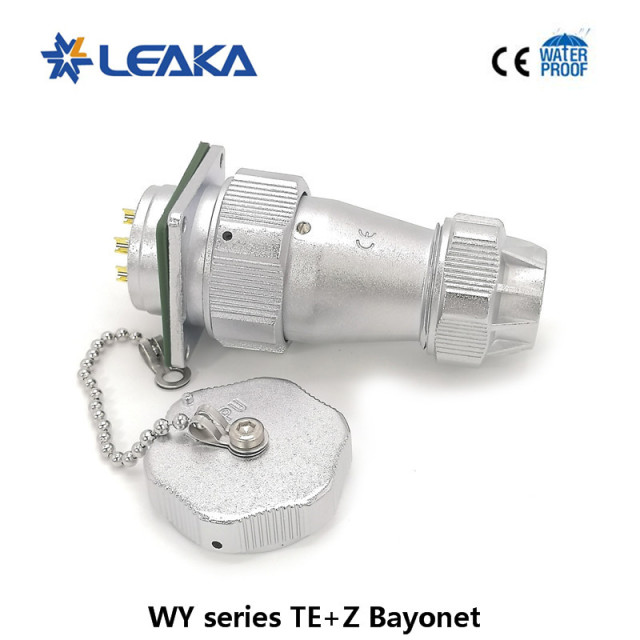Weipu TE+Z male female straight connector with metal clamping nut