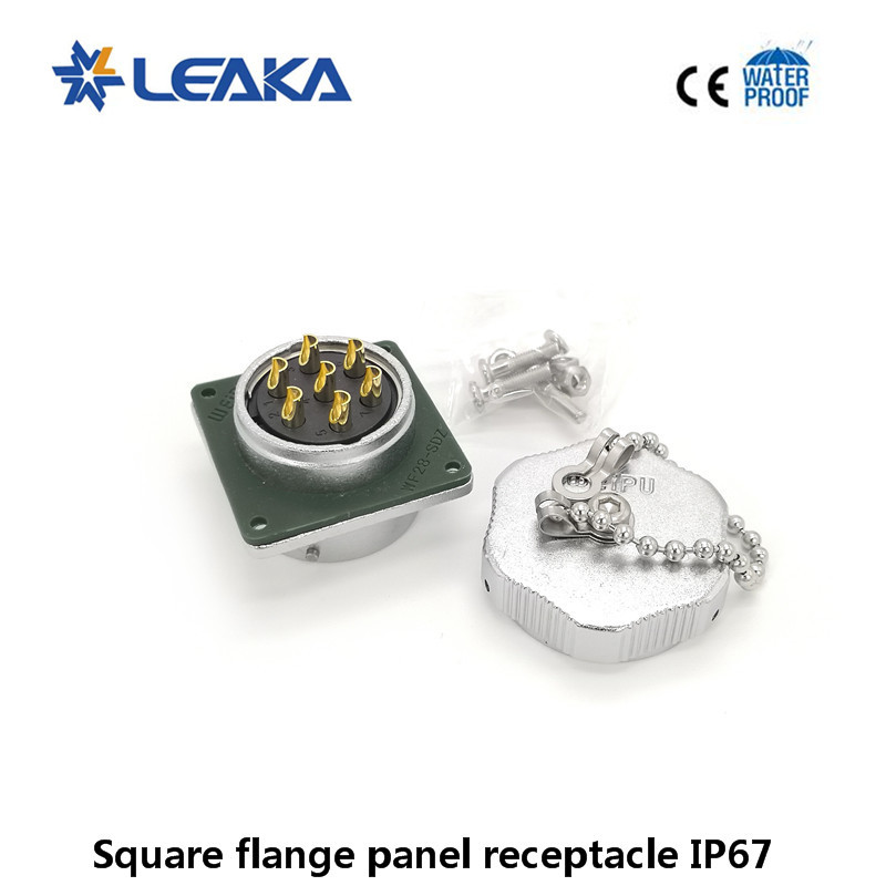 Weipu TE+Z male female straight connector with metal clamping nut