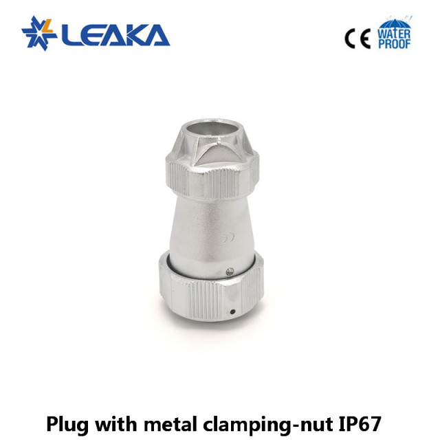 Weipu TE+Z male female straight connector with metal clamping nut