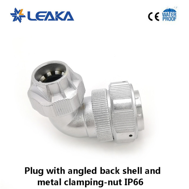 Weipu TU+Z connector plug socket angled metal clamping nut