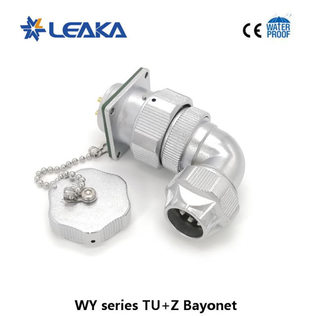 Weipu TU+Z connector plug socket angled metal clamping nut