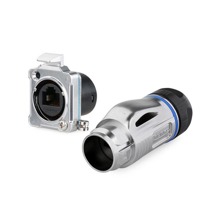 RJ45 waterproof metal connector male plug female socket