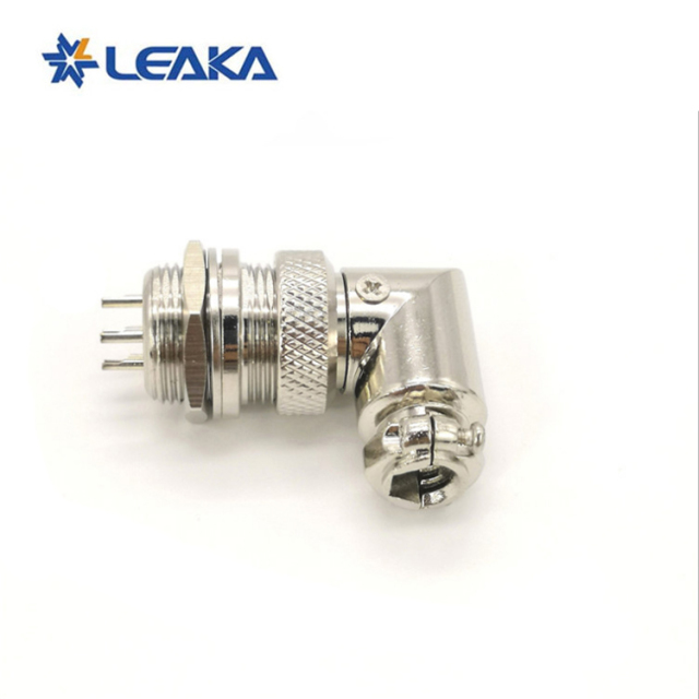 GX16 Right Angle Plug Socket Aviation Metal Connector