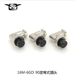 GX16 Right Angle Plug Socket Aviation Metal Connector