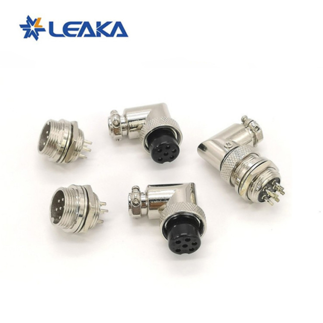 GX16 Right Angle Plug Socket Aviation Metal Connector