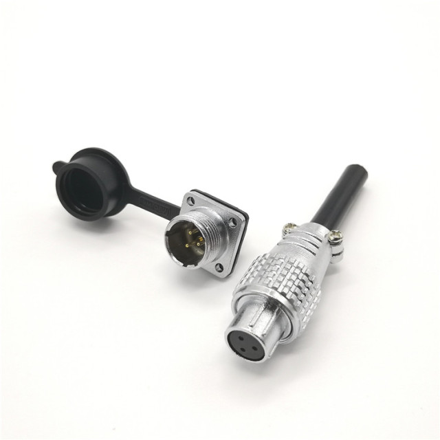 IP55 P12 female male socket plug metal connector