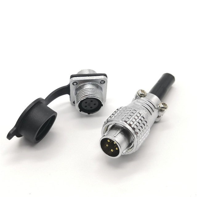 IP55 P12 female male socket plug metal connector