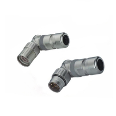 Weipu IP67 M23 Straight Elbow Metal crimp threaded coupling cable connector