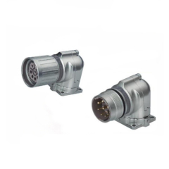 Weipu IP67 M23 Straight Elbow Metal crimp threaded coupling cable connector