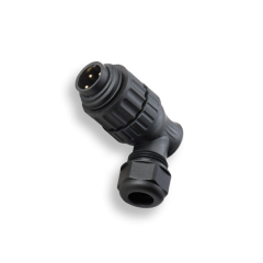 IP67 WA22 series WA22J4TL2 WA22K4TL2 waterproof 3+PE 4 pin plug angled black shell cable connector