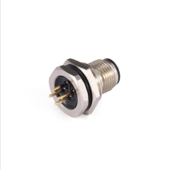 Threaded coupling M12 panel mount power connector