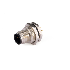 Threaded coupling M12 panel mount power connector