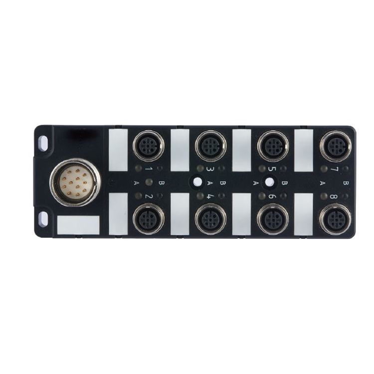 M12 8 ports Junction boxes female distribution boxes with M23 input male connector