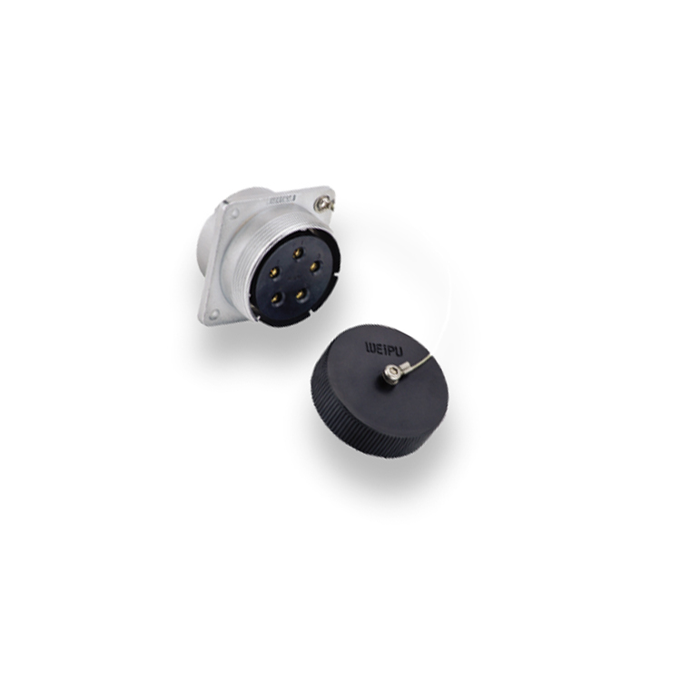 Weipu metal threaded WF series TV plug waterproof WF24 WF28 aviation angled connector with rubber sleeve