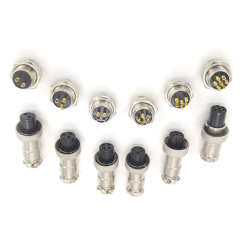 Gx12 Waterproof 12Mm 16Mm 4 Pin Gold Plating Contact Panel Mount Male Female Round Square Plug Socket Connector