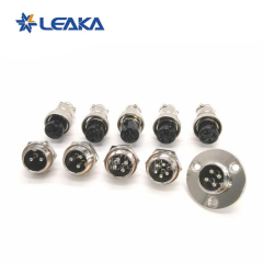 Aviation IP55 waterproof metal panel mount hole 16mm circular plug socket GX16 M16 Series pin pole cable Connector