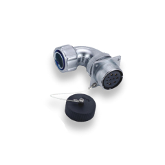 Weipu WS series ZR receptacle in-line angled connector for metal hose