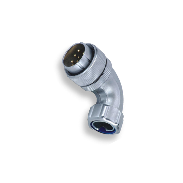 Weipu metal threaded WS series TR plug angled connector