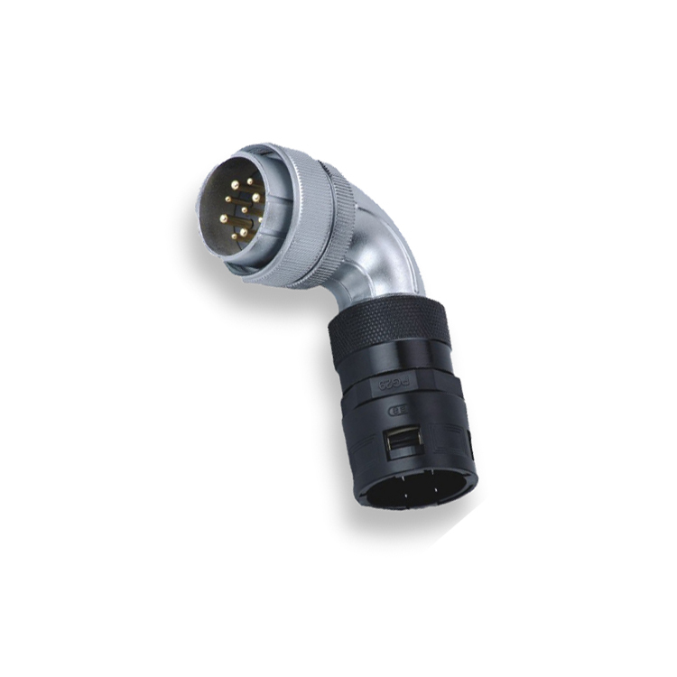 Weipu metal threaded WS series TC plug angled connector
