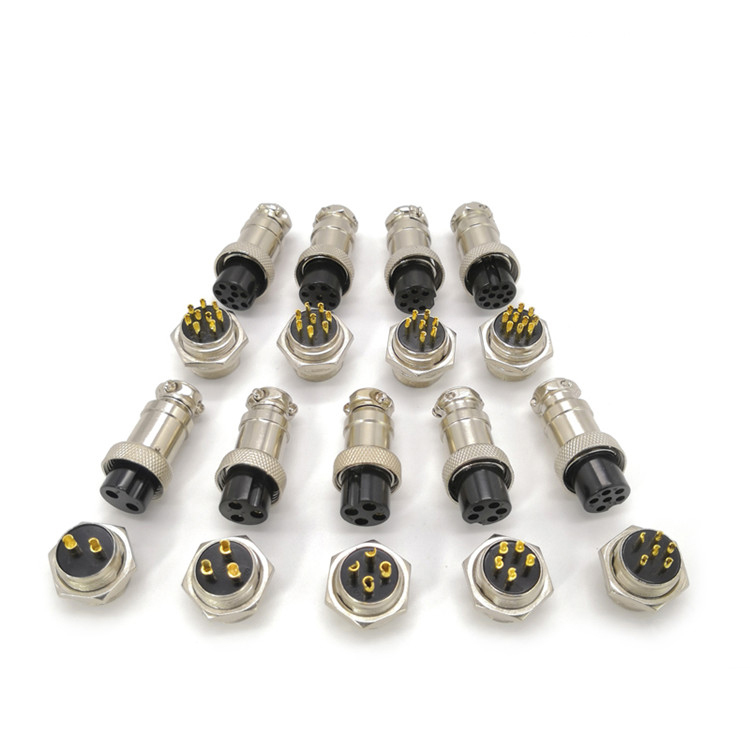 Aviation metal panel mount plug GX16 M16 Series hole 16mm circular plug socket cable Connector