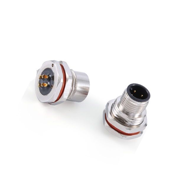 M8 circular 4 pin socket panel mount connector