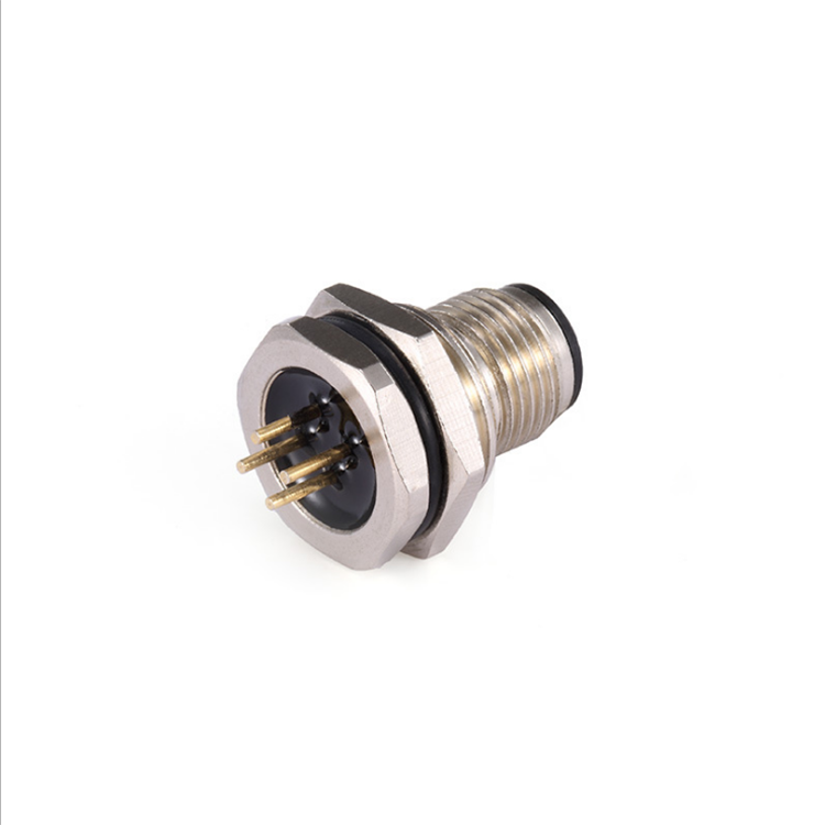 M12 industrial bulkhead socket connector