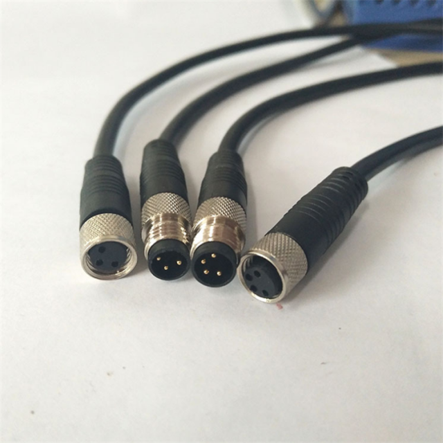 M8 circular 4 pin Straight Angle Male Female Cable Connectors