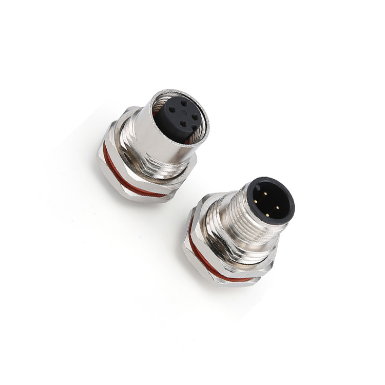 M8 circular 4 pin socket panel mount connector