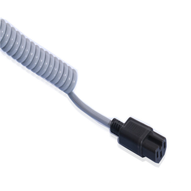 Customized wire British standard 3 pin plug 3 core spring power cord