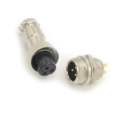 GX12 GX16 waterproof IP55 2 pin gold plating contact panel mount metal aviation plug socket wire connector