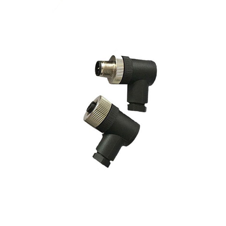 M12 Plastic Angle Male & Female Sensor Circular Connector