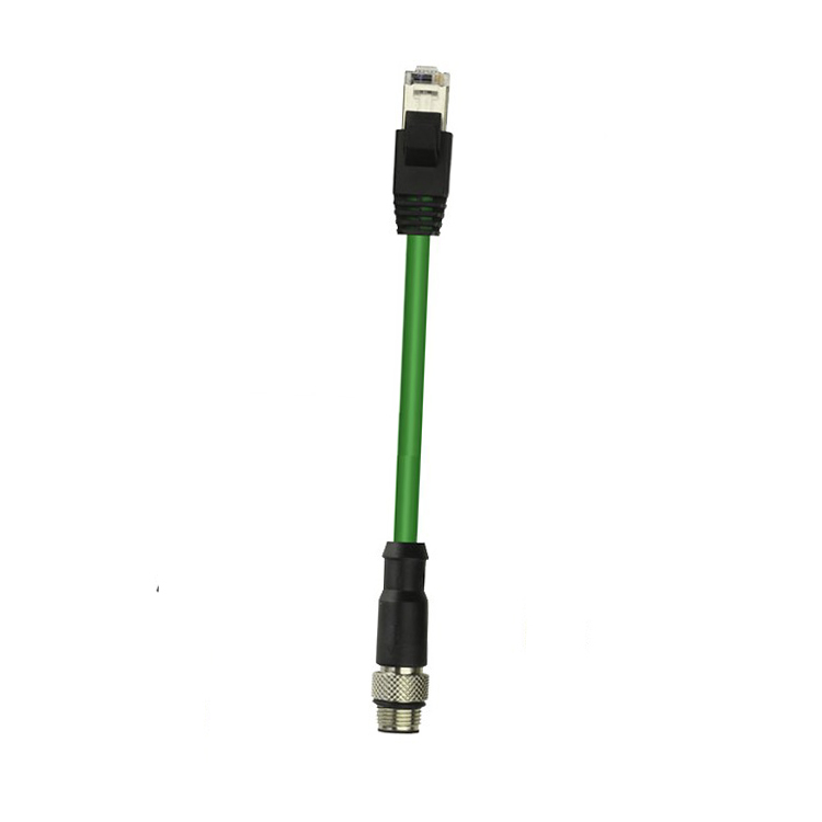M12 to RJ45 4 pin D Code Ethernet Cable